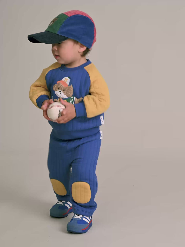 Basketball Doggy Quilted Sweatshirt SWEATSHIRT Huxbaby