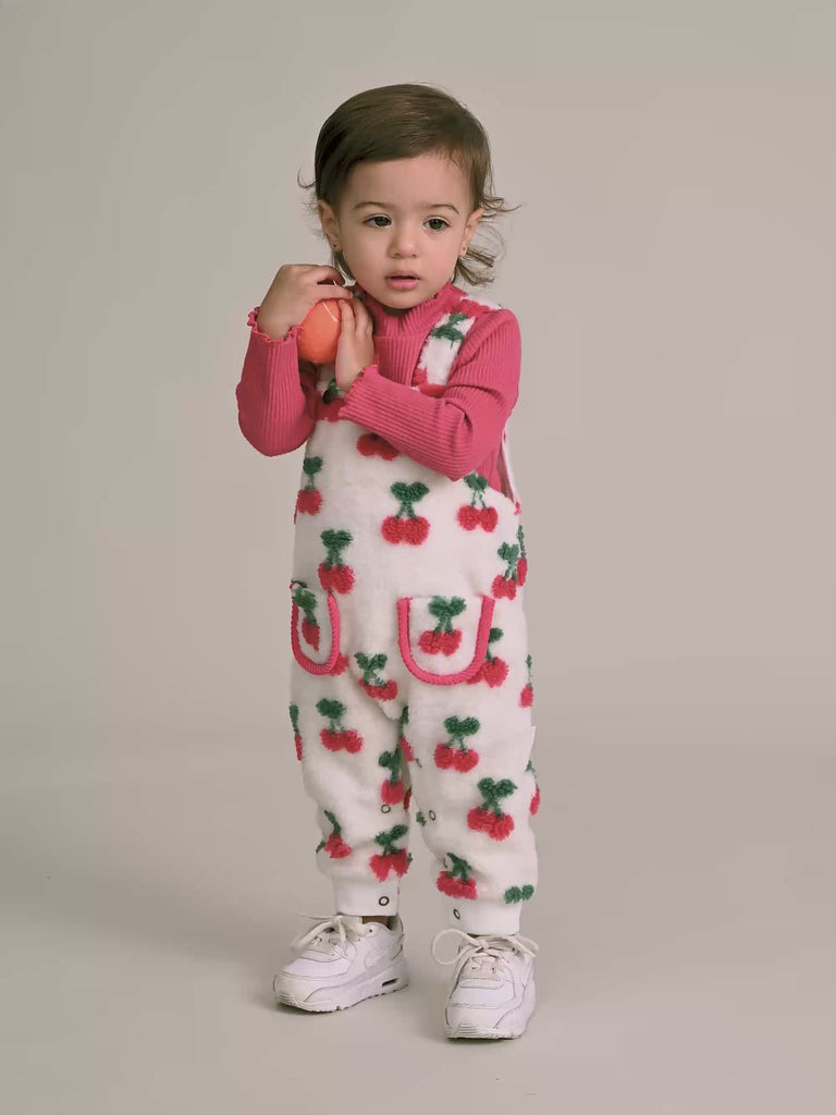 Very Cherry Sherpa Overalls OVERALL Huxbaby