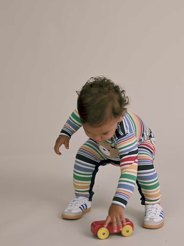 Rainbow Stripe Huxbear Romper ROMPER Huxbaby