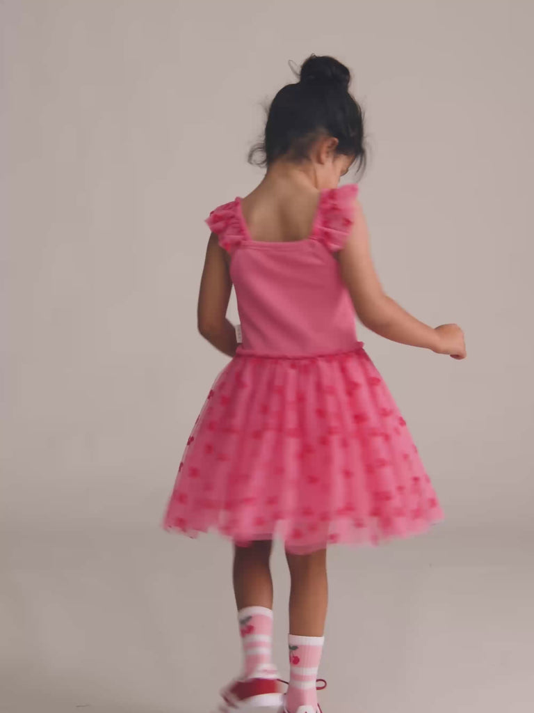 Tropical Fruit Emb S/Less Tulle Dress DRESS Huxbaby Shopify