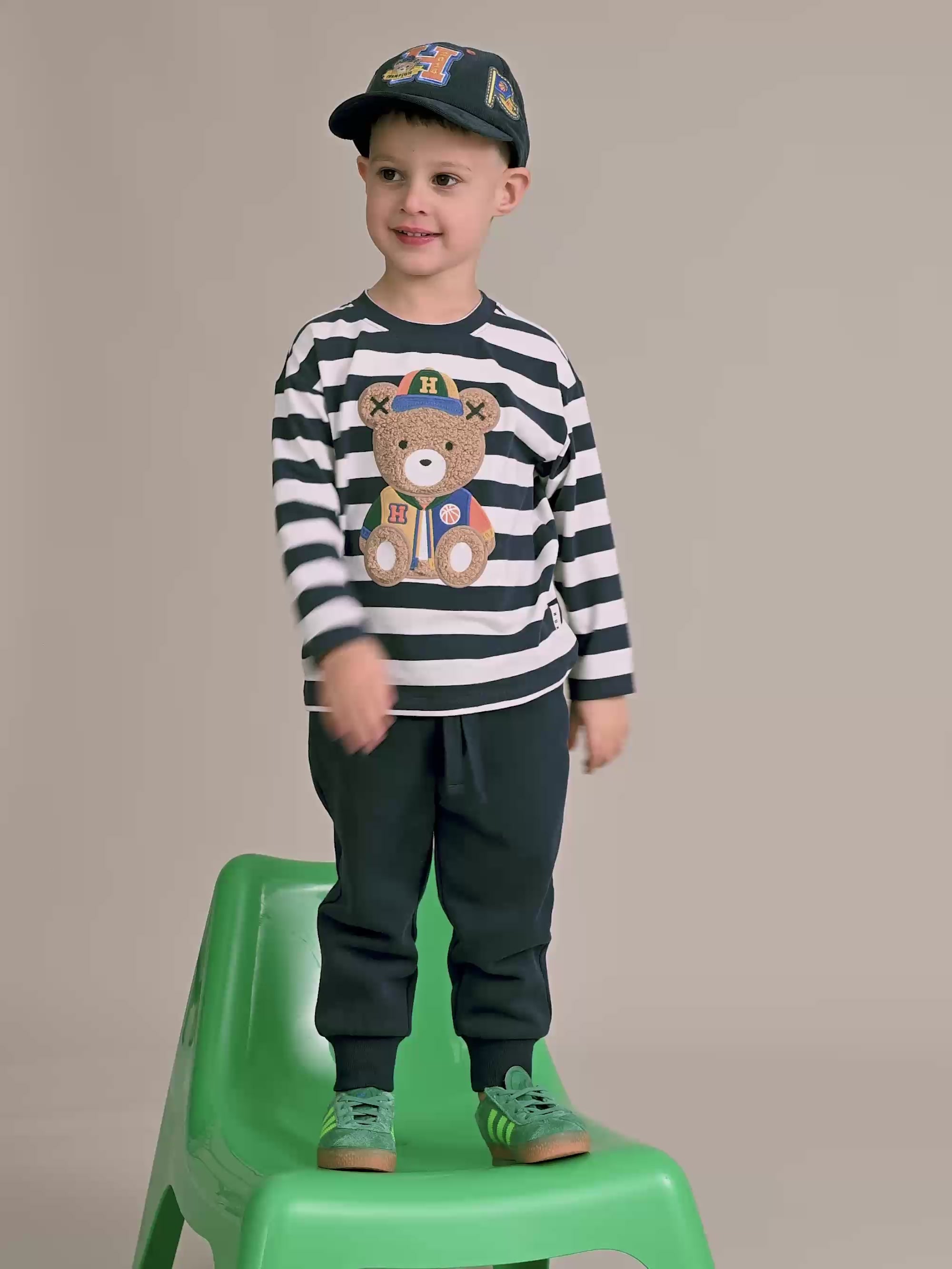 Varsity Hux Stripe Top TOP LS Huxbaby