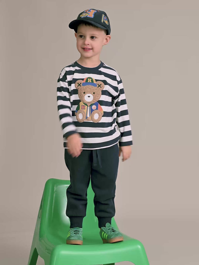 Varsity Hux Stripe Top TOP LS Huxbaby