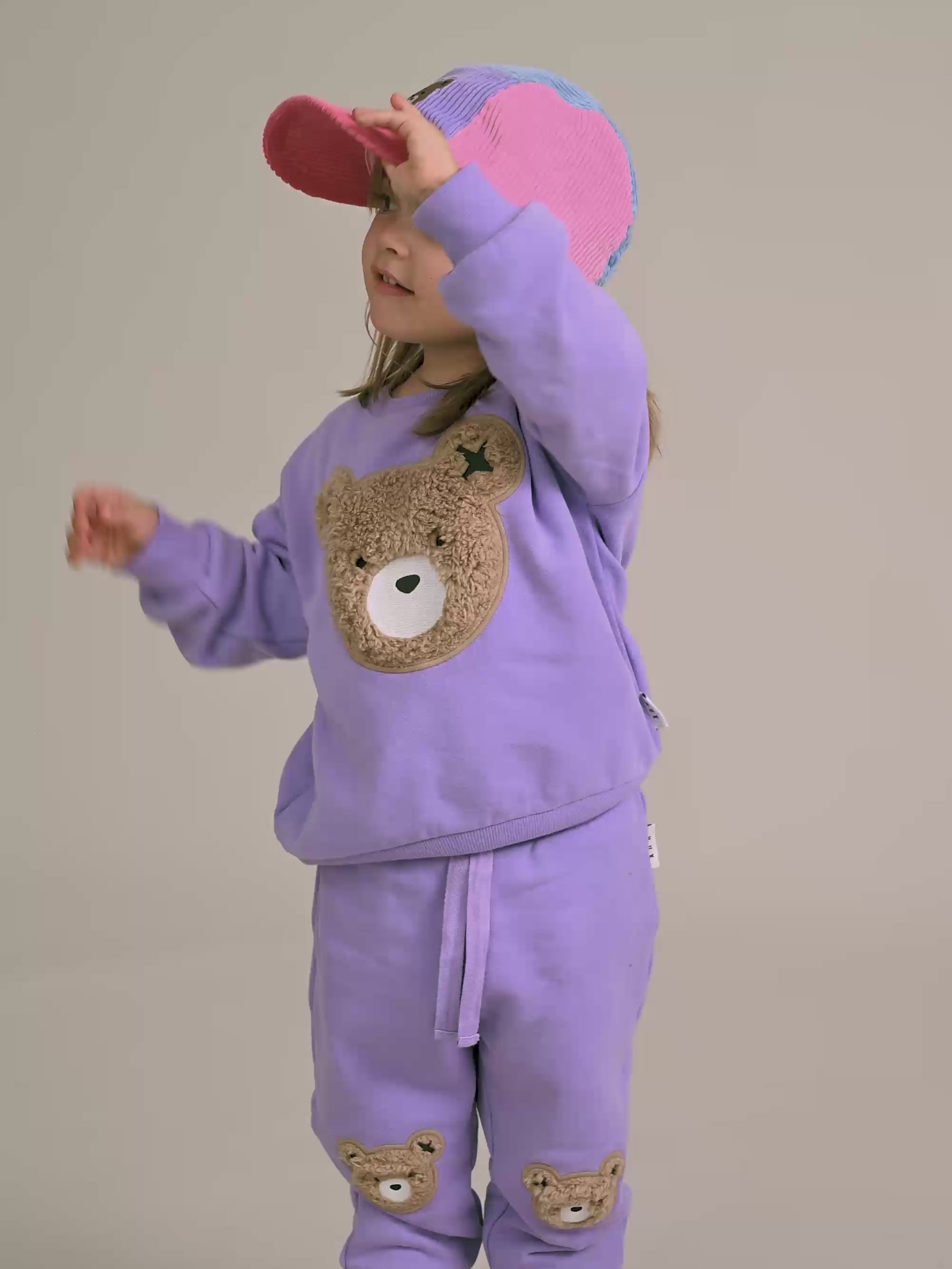 Furry Huxbear Sweatshirt Purple SWEATSHIRT Huxbaby