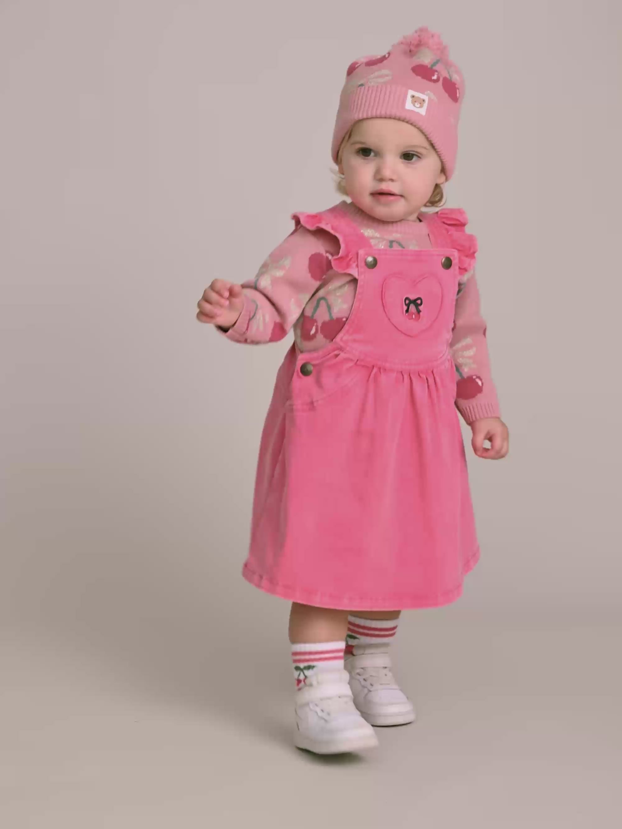 Vintage Cherry Pinafore DRESS Huxbaby