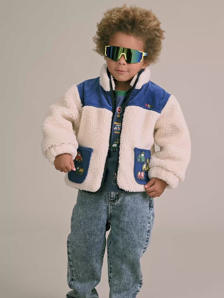 Patches Cord Sherpa Jacket JACKET Huxbaby