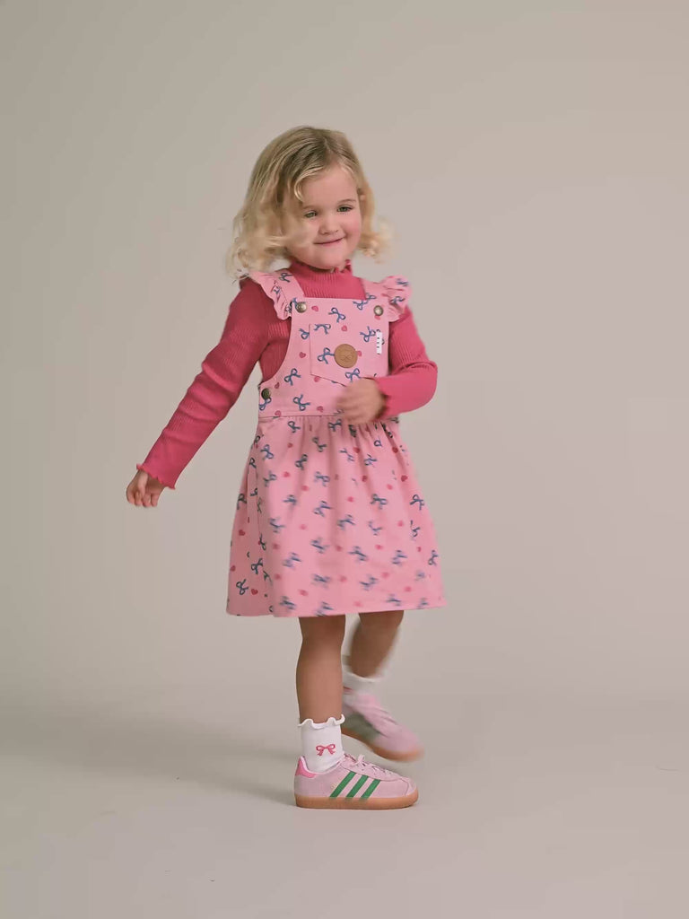 Hearts And Bows Pinafore DRESS Huxbaby