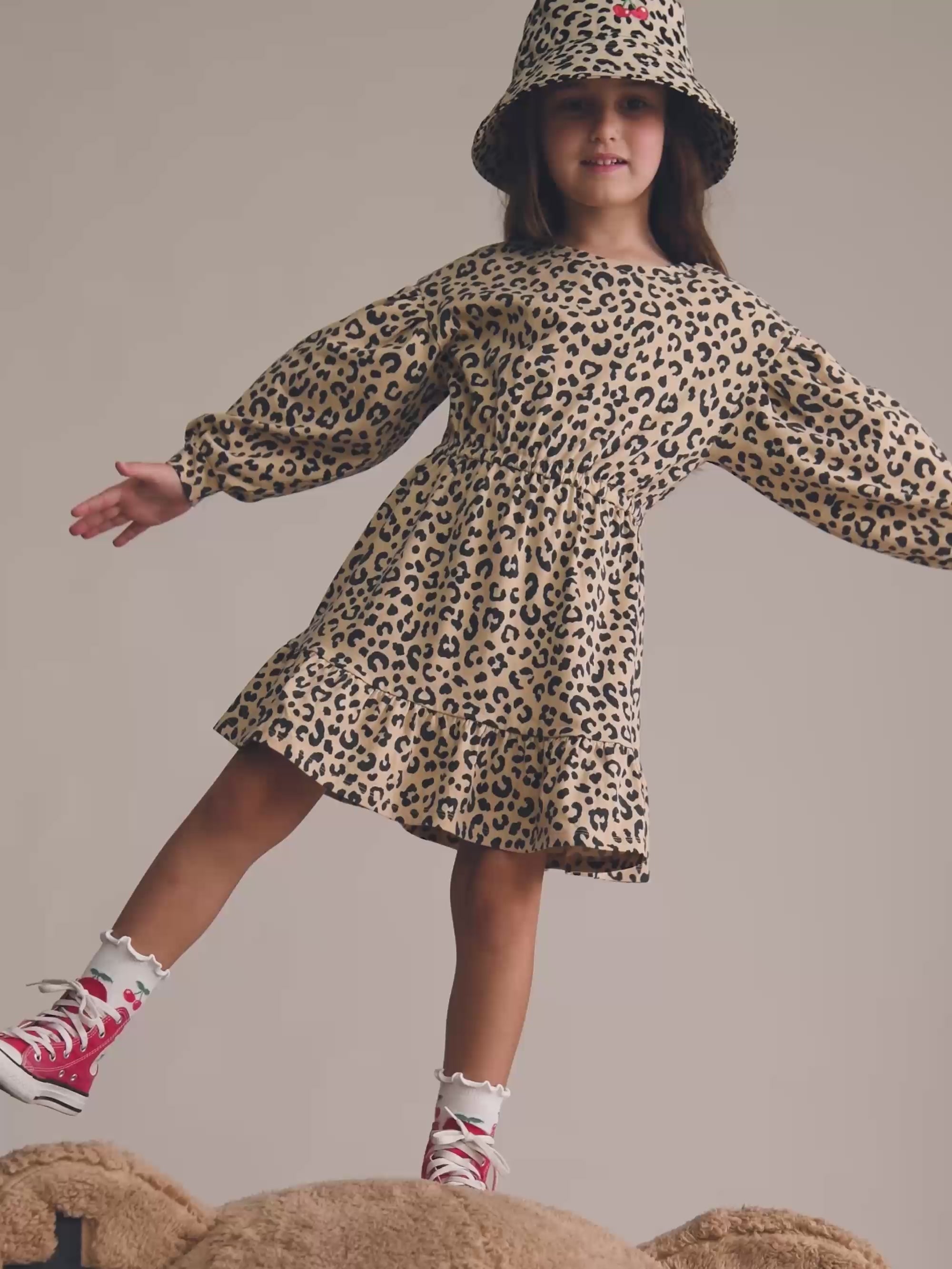 Leopard Dolman Sleeve Swing Dress DRESS Huxbaby Shopify
