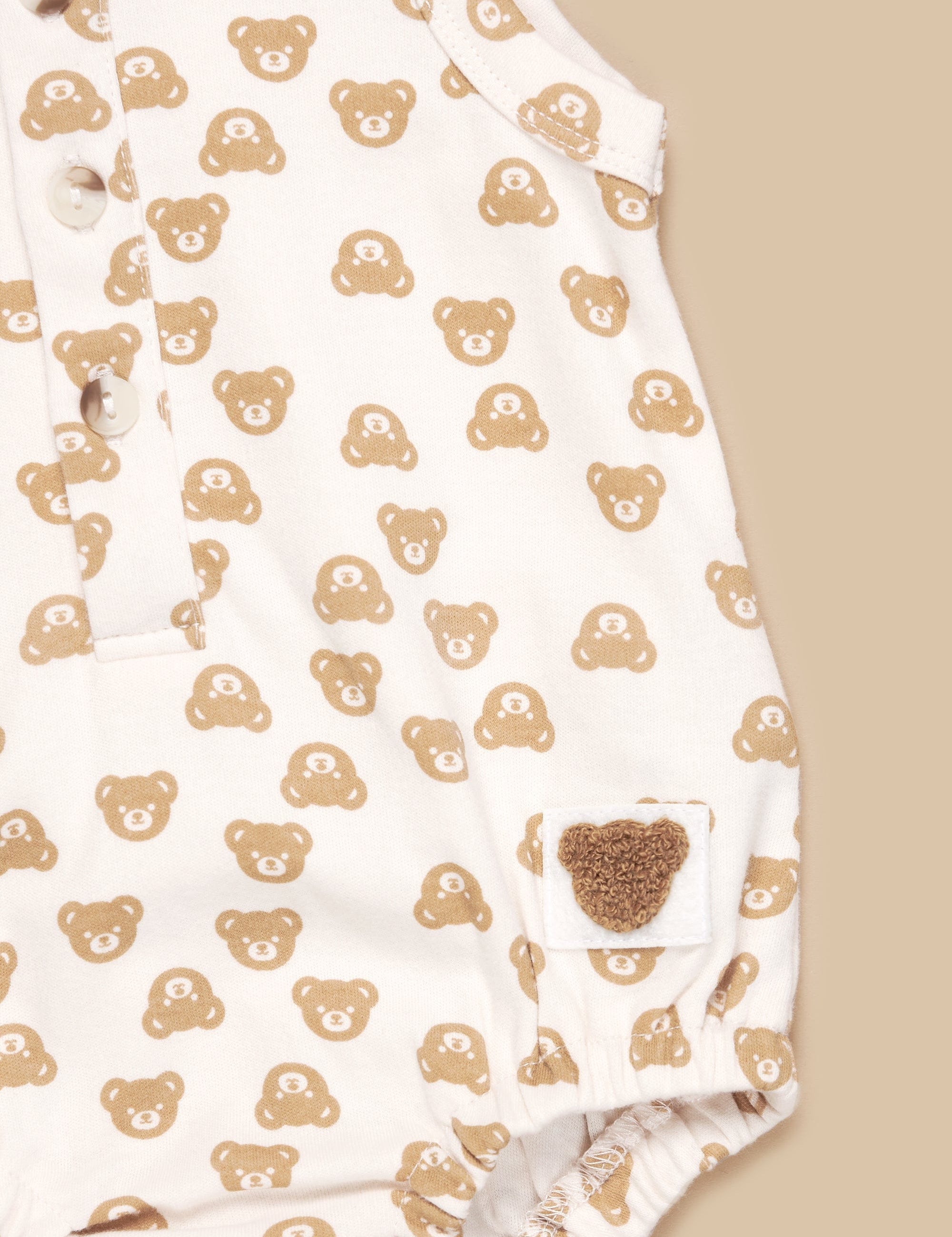 BUBBLE ROMPER BEAR ALMOND onesie Huxbaby   