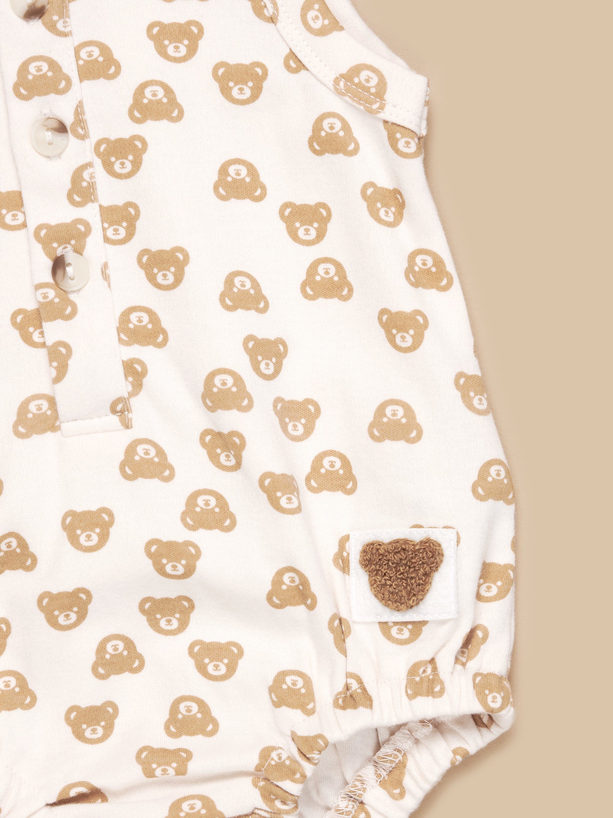 BUBBLE ROMPER BEAR ALMOND onesie Huxbaby   